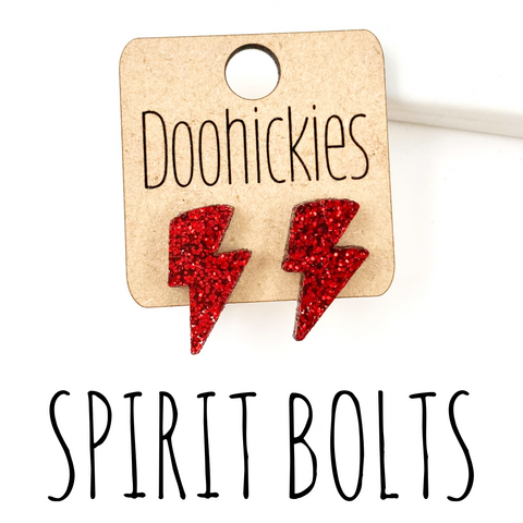 20mm School Spirit Lightning Bolt Studs - Custom Spirit Earrings