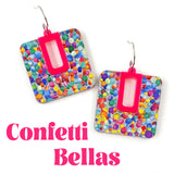 1.5" Bright Confetti Bellas - Cinco de Mayo Acrylic Earrings