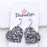 1.25" Valentine Glitter Cork Hearts -Earrings