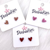 8mm Tiny Confetti Valentine Hearts -Earrings