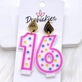 2" Traditional Candle Acrylics -Birthday Earrings