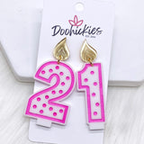 2" Traditional Candle Acrylics -Birthday Earrings