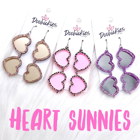 2.5" Heart Sunnies -Summer Earrings