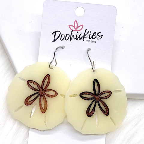 2" Sand Dollar Acrylics -Summer Earrings