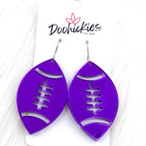 2" Shiny Football Acrylic Dangles -Sports Earrings