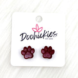 13mm Shiny Acrylic Paws & Claws -Sports Earrings