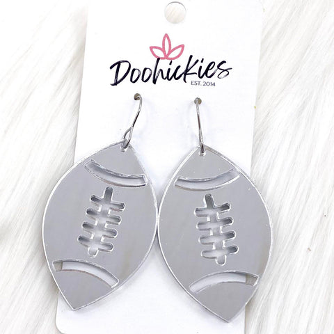2 Shiny Football Acrylic Dangles -Sports Earrings – Doohickies Wholesale