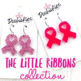 1.25" Lil' Ribbon Collection -Breast Cancer Awareness Earrings