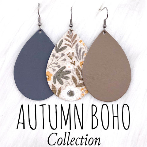 2" Autumn Boho Mini Collection -Fall Leather Earrings