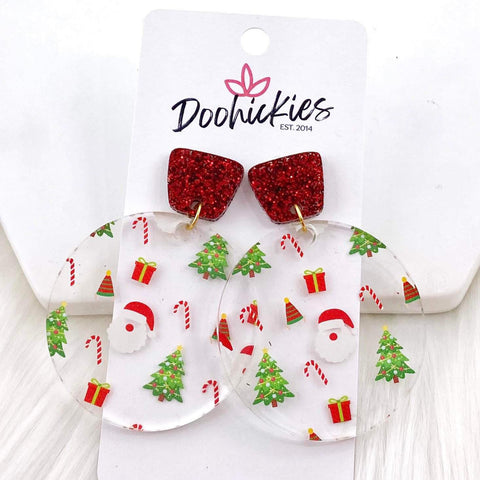 2" Christmas Vibes Piggyback -Christmas Acrylic Earrings