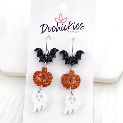 2" Spooky Trifecta -Halloween Acrylic Earrings