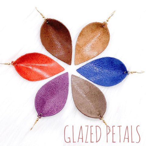 2.5" Glazed Petals- Fall Earrings