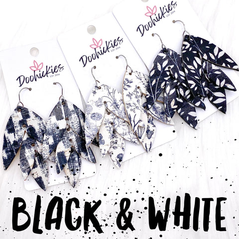 2.5" Black & White Lilli Belle -Fall Earrings