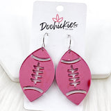 2" Pink Out Football Acrylic Dangles -Sports Earrings