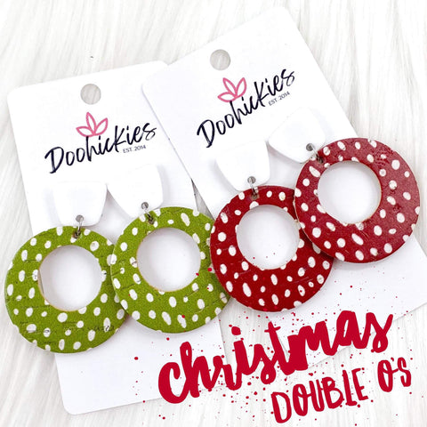 2" Christmas Doodle Dot Lil' O Dangles -Cork Earrings