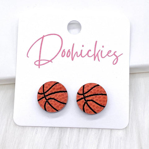 14mm Basketball Studs -Sports Earrings