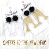 2" Cheers to the New year Acrylic Earrings