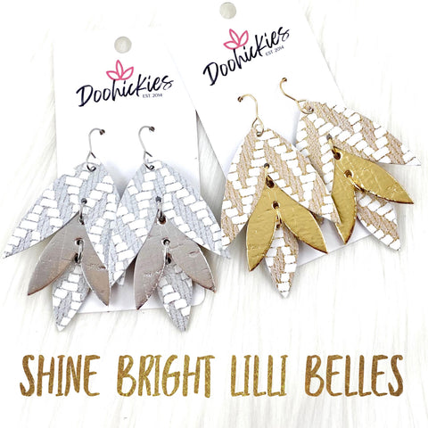 3" Shine Bright Lilli Belles - Leather Earrings