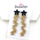 2.75" Cheers Acrylic Dangles -New Years Earrings