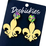 2" Fleur de Lis Acrylic Dangles (2 Color Options) -Earrings