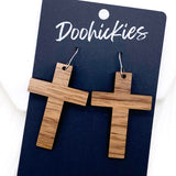 Cross Dangles -Acrylic & Wood Earrings