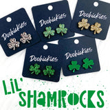 15mm Lil' Shamrock Studs -St. Paddy Acrylic Earrings