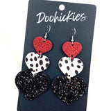 3.5" Mix it up Waterfall Hearts -Valentine's Earrings
