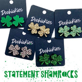 21mm Statement Shamrock Studs -St. Paddy Acrylic Earrings