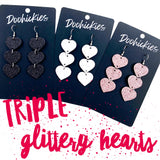 Triple Glitter Heart Drops