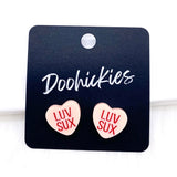 13mm Snarky Candy Heart Studs -Valentine's Earrings