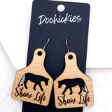 2.25" Show Life Tags -Western Earrings