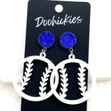 2" Custom Cutout Baseball Dangles -Baseball Earrings
