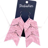 3.5" Suede Embossed Arrow Dangles - Western Earrings