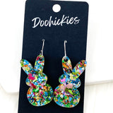 1.5" Confetti Marshmallow Bunnies -Easter Earrings