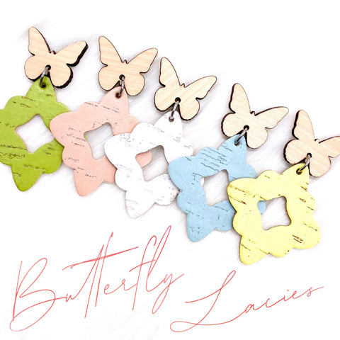 2.25" Butterfly Lacie Dangles -Spring Earrings