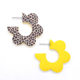 1.5" Leopard Flip Flop Hoops -Spring Acrylic Earrings
