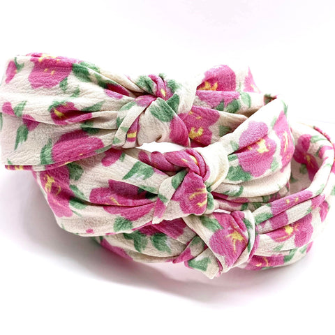 The Pink Flora Knotted Headband