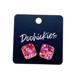 14mm Confetti Square Studs- Spring Acrylic Earrings