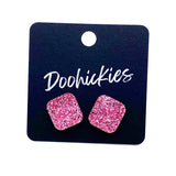 14mm Glitter Square Studs- Spring Acrylic Earrings