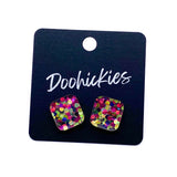 14mm Confetti Square Studs- Summer Acrylic Earrings