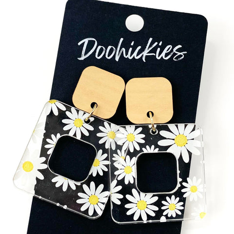 2" Daisy Cubie Dangles -Spring Acrylic Earrings