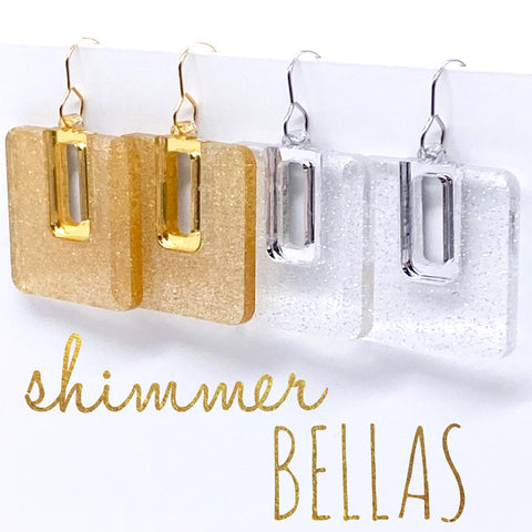 1.5" Shimmer Bellas -Everyday Acrylic Earrings