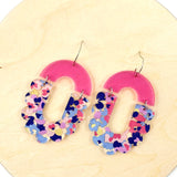 2.25" Pretty Floral Maria Dangles - Spring Acrylic Earrings