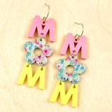 2.5" Spring Floral Mom Acrylics -Mother's Day Earrings