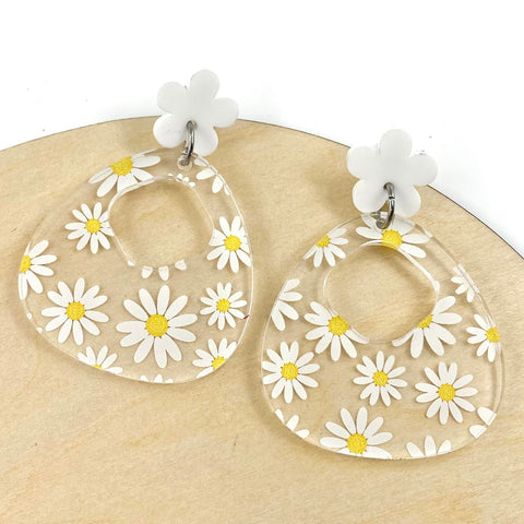 2" Daisy Lil' Carmen Dangles -Spring Acrylic Earrings