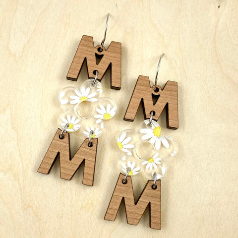 2.5" Daisy Mom Acrylics -Mother's Day Earrings