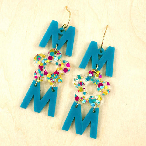 2.5" Mermaid Mom Acrylics -Mother's Day Earrings