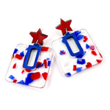 1.5" Liberty Bellas -Patriotic Acrylic Earrings