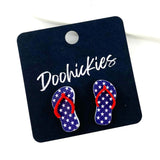 20mm American Flip Flop Studs- Patriotic Earrings