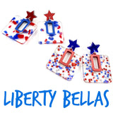 1.5" Liberty Bellas -Patriotic Acrylic Earrings